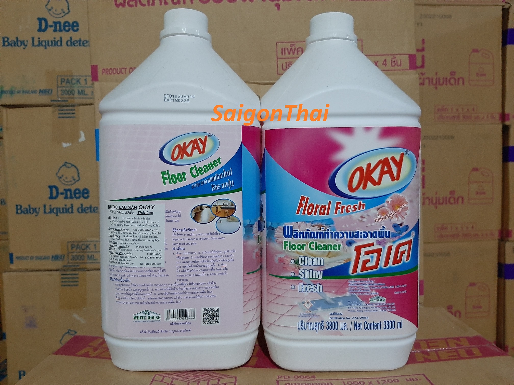 [HCM]Nước lau sàn Okay Thái Lan 3800ml - Hồng hương Hoa