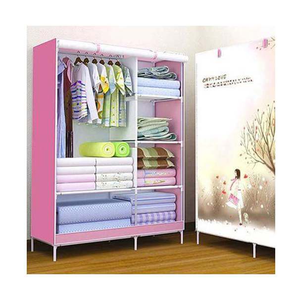 TỦ QUẦN ÁO 2 BUỒNG 6 NGĂN INOX CAO CẤP - Tủ quần áo 3D, Tủ vải, Tủ vải đựng quần áo, Tủ vải quần áo, Tủ vải treo quần áo - TỦ VẢI LẮP GHÉP XẾP GỌN CỰC TIỆN DỤNG (Hình ngẫu nhiên)