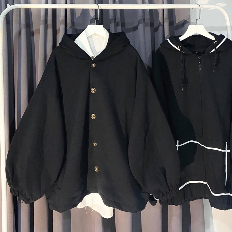 Áo khoác nút to ảnh thật unisex