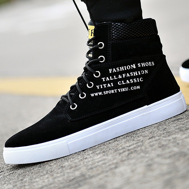 Giày nam cao cổ đen chữ JPP Classic phong cách Hiphop