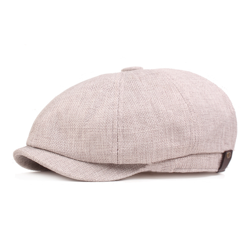 Nón beret nam vải bố mũ bere nam nữ logo da