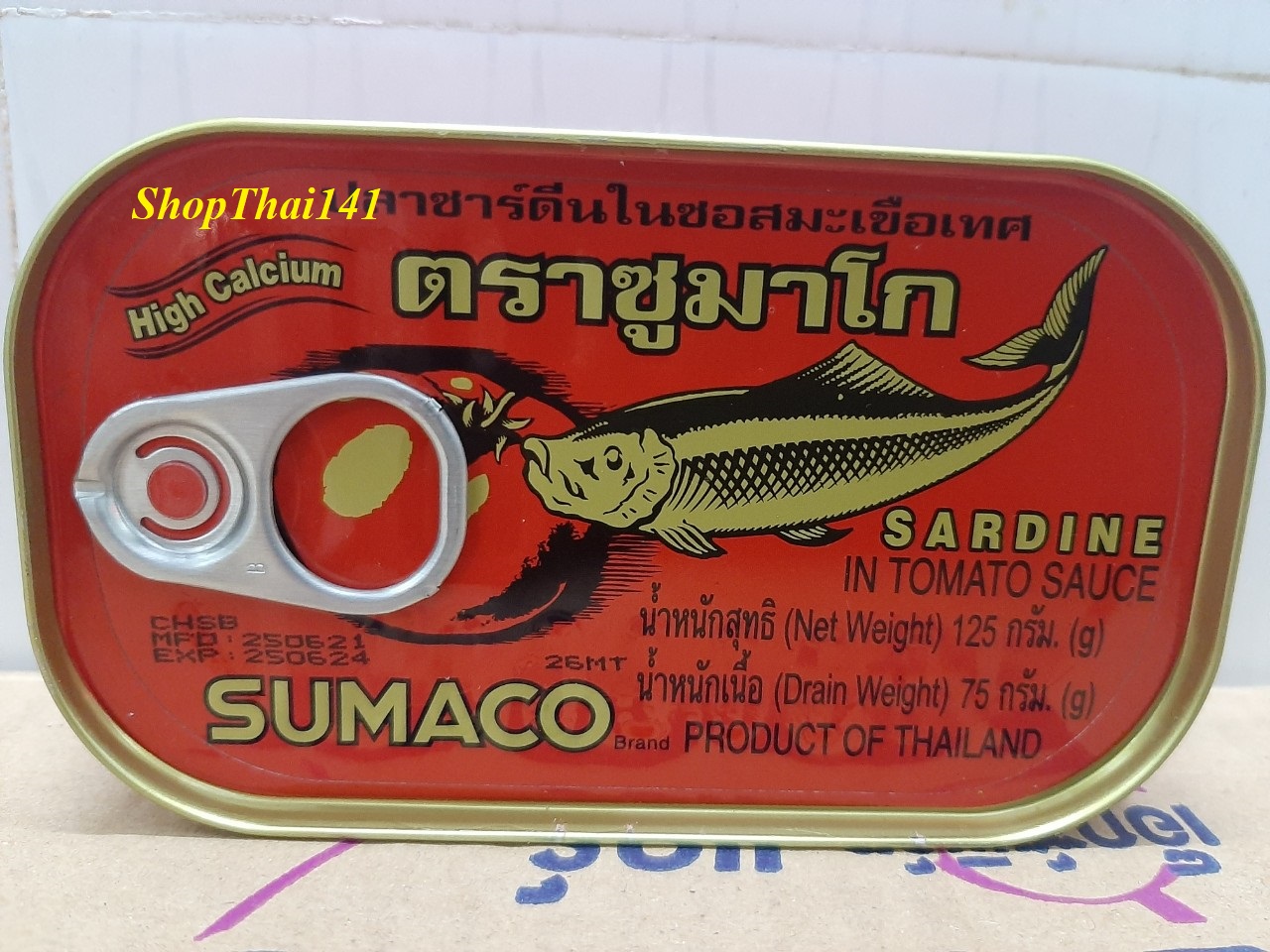 Cá mòi sốt cà chua sumaco 100% đặc sản thái lan