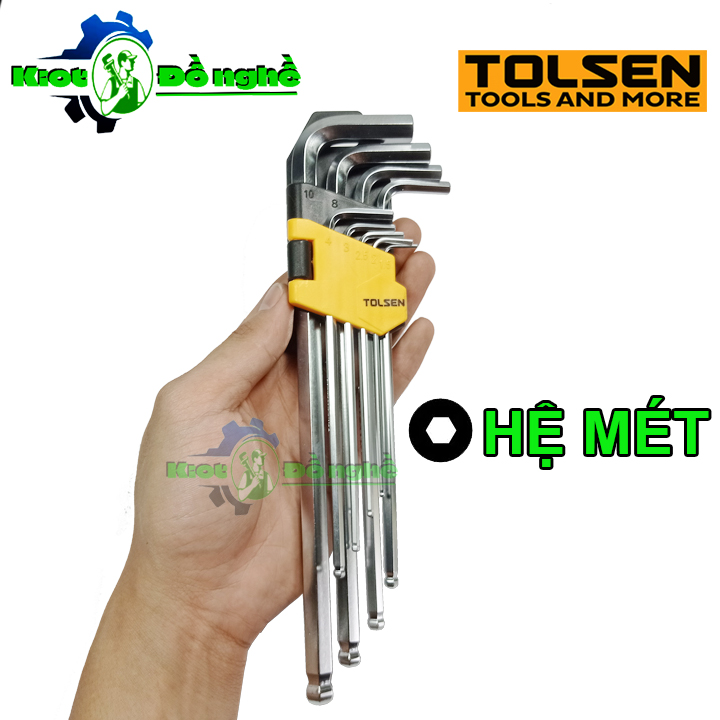 Bộ lục giác bi dài tolsen 20054-khóa lục giác 9 chi tiết - kiot đồ nghề