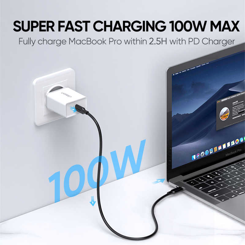 Cáp sạc nhanh 2 đầu USB type C 3.1 hỗ trợ PD100W, dòng 5A, tốc độ truyền dữ liệu 10Gpbs, độ phân giải 4K 60HZ Video Output dài 1m UGREEN US266 50232 Cáp sạc nhanh 2 đầu USB type C 3.1 hỗ trợ PD100W, dòng 5A, tốc độ truyền dữ liệu 10Gpbs, độ phân giải 4K 60HZ Video Output dài 1m UGREEN US266 50232
