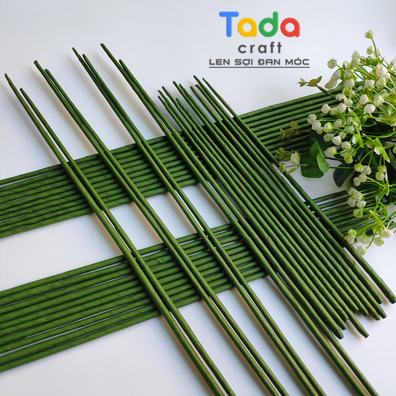 Cành kẽm bọc giấy làm hoa handmade dài 30, 40, 50, 60cm