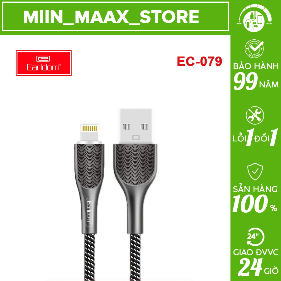 🟩miin_maax_store🟩 cáp sạc dù chính hãng earldom ec-079 dài 1m