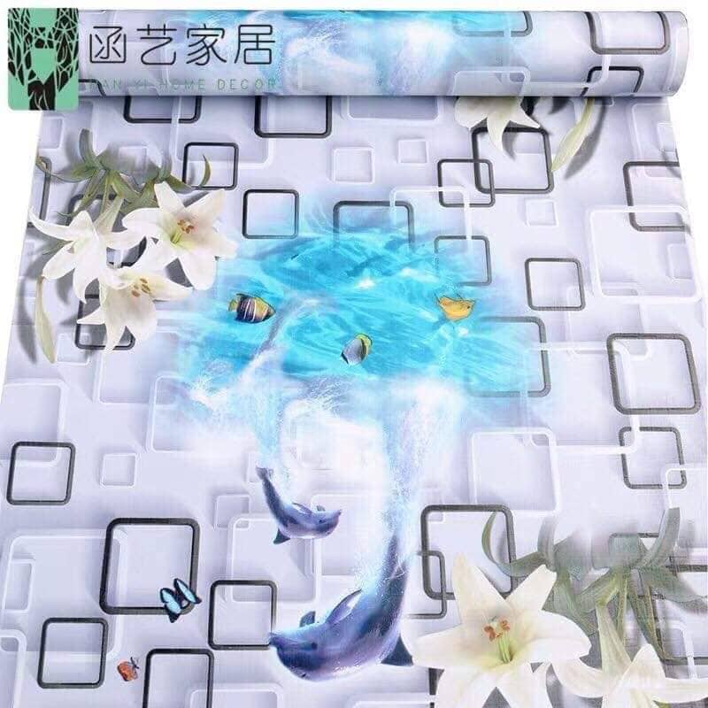 10m giấy dán tường cây trúc khổ rộng 45cm, có keo dán sẵn.