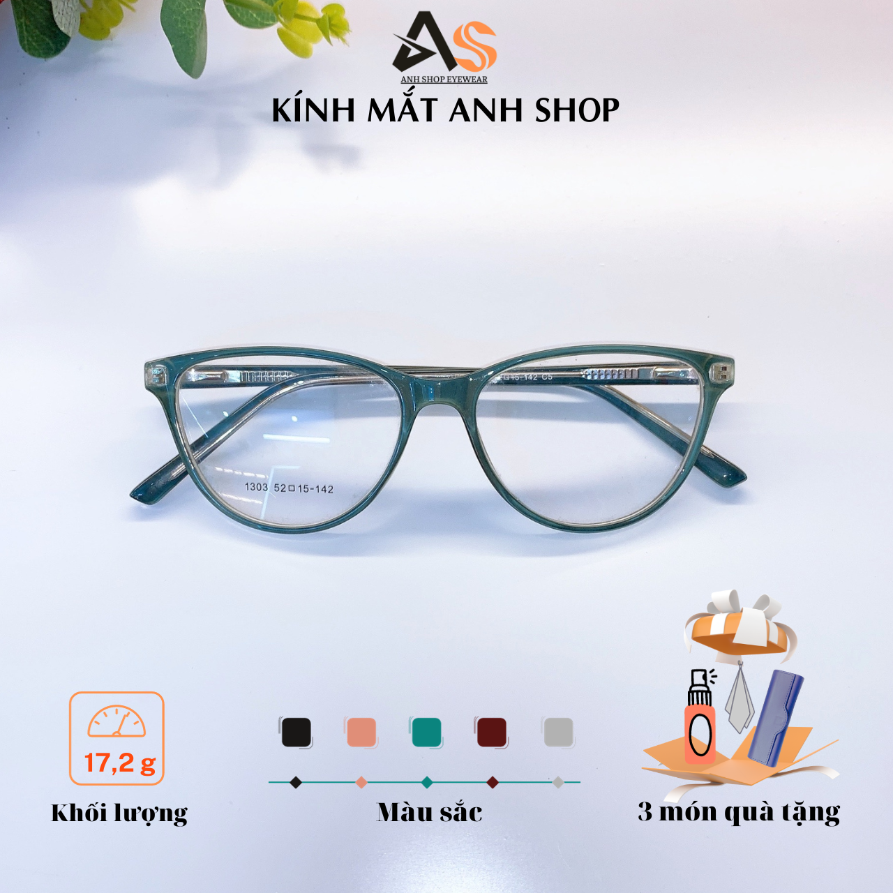 [3-5/8 Hoàn Tiền 25%] Gọng kính mắt mèo nhỏ xinh dành cho nữ 1303A