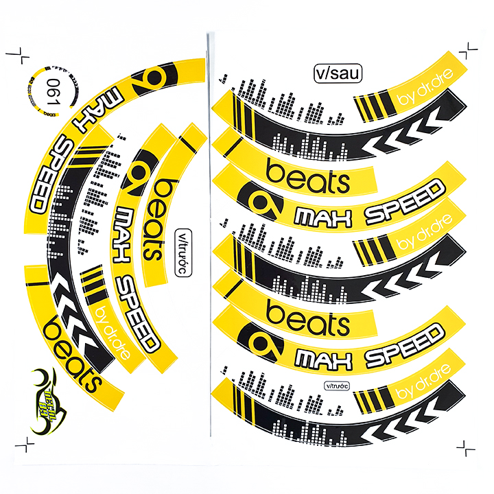 Tem vành bản to MAX SPEED  - Tem dán vành