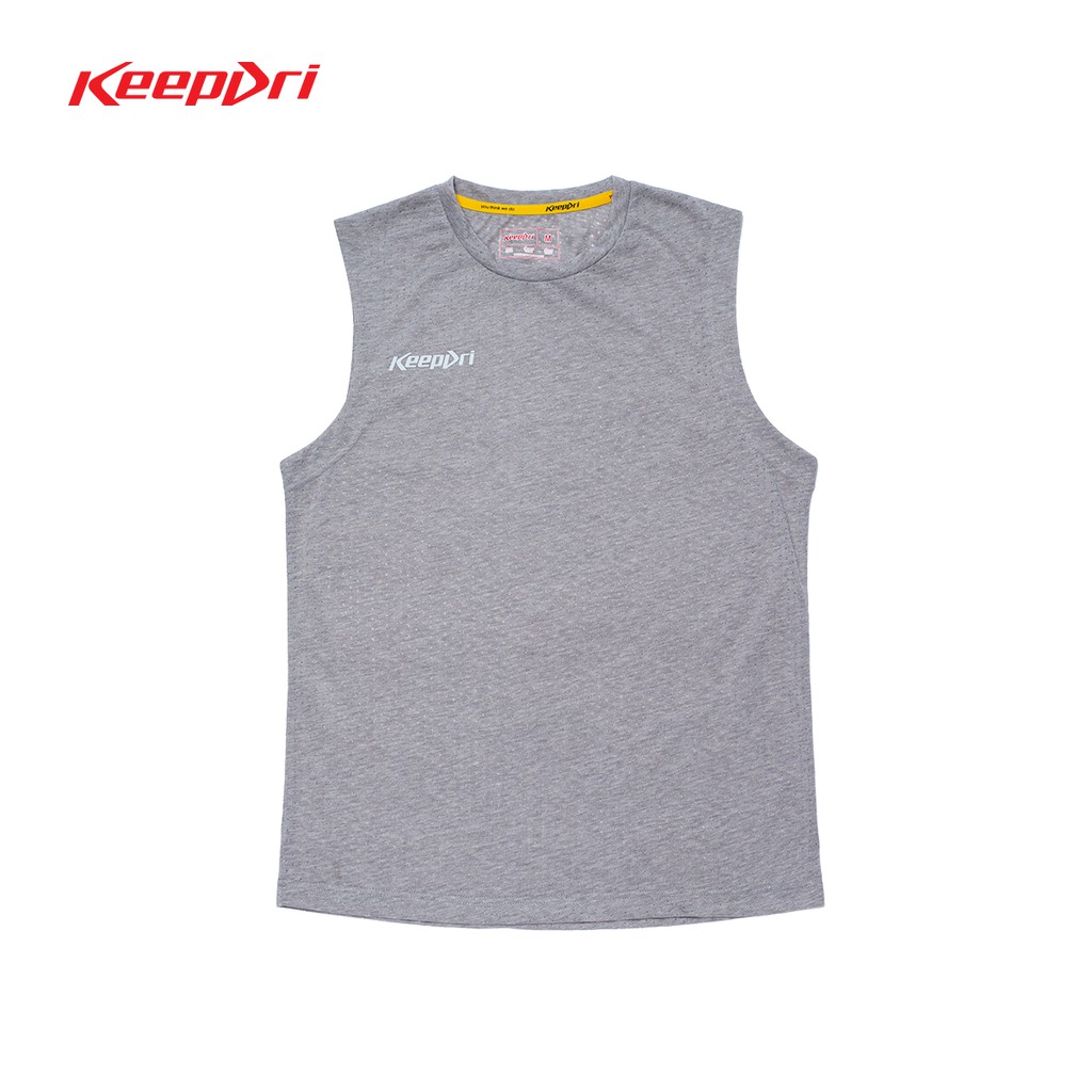 Áo thun thể thao ba lỗ tay ngang keepdri màu xám kbtmx02