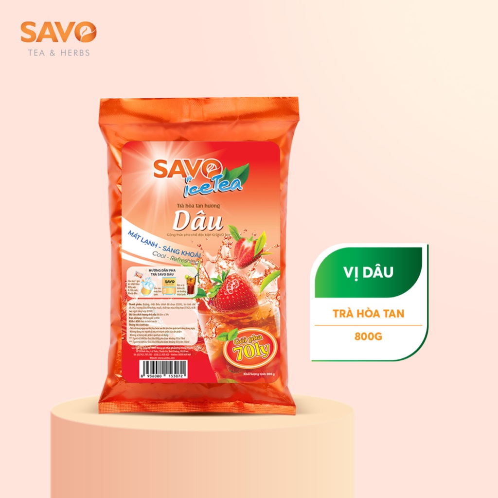 Trà dâu hòa tan savo - túi 800g