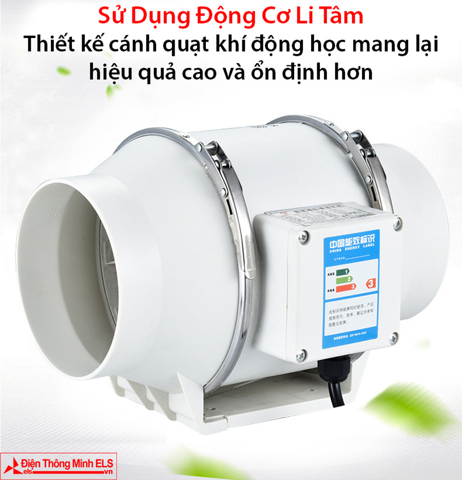 Quạt hút thông gió đường ống tròn Silent Phi 100mm, 125mm, 150mm, 200mm