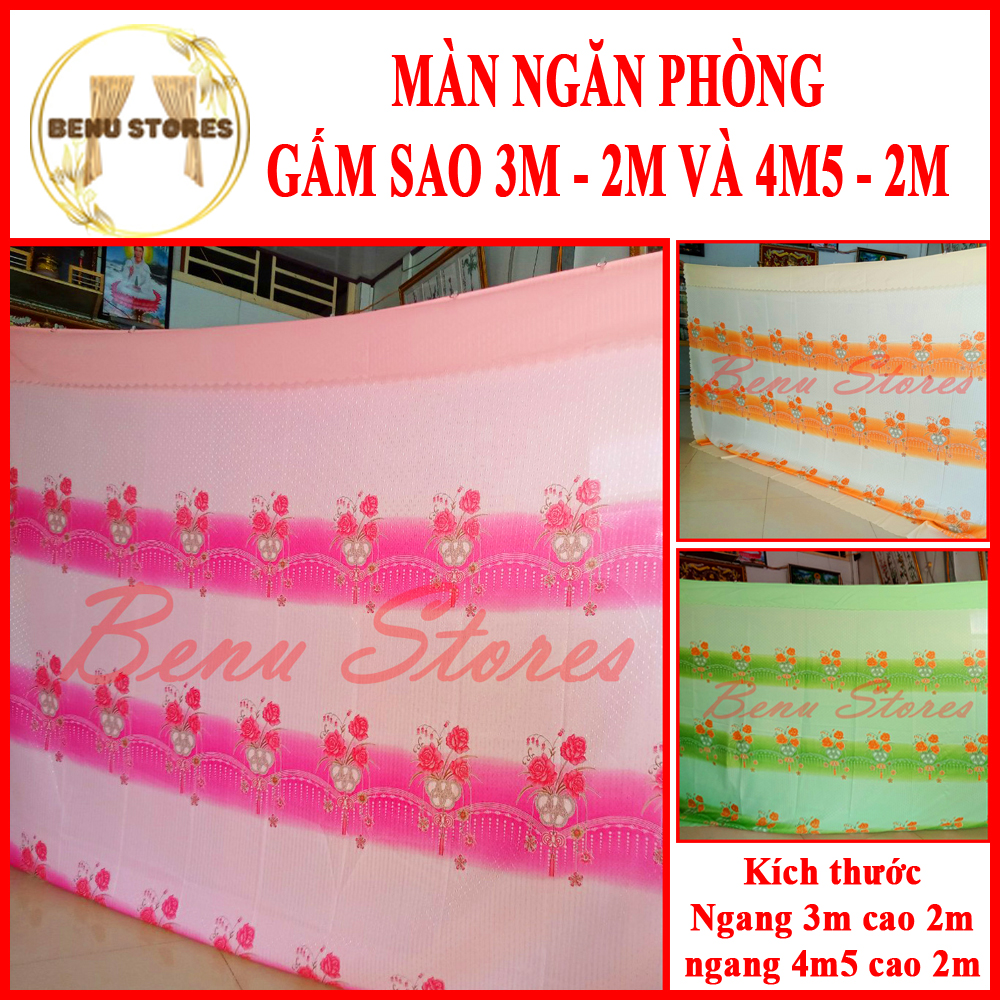 Màn ngăn phòng chất liệu gấm sao BENU STORE ngag 3m cao 2m và ngang 4m5 cao 2m sang trọng, đẹp mắt