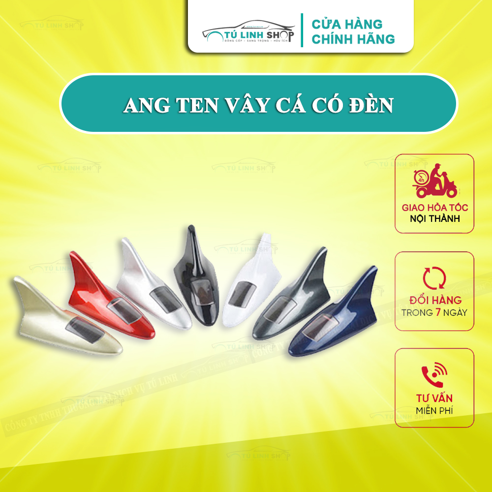 Angten vây cá mập tích hợp Led năng lượng mặt trời cho ô tô xe hơi