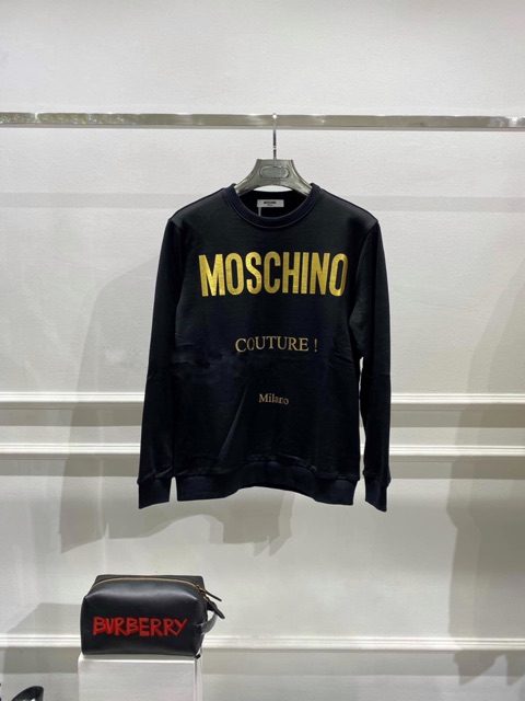 Áo nỉ nam Moschino thu đông dài tay, Áo nỉ thu đông thể thao vải xịn không xù