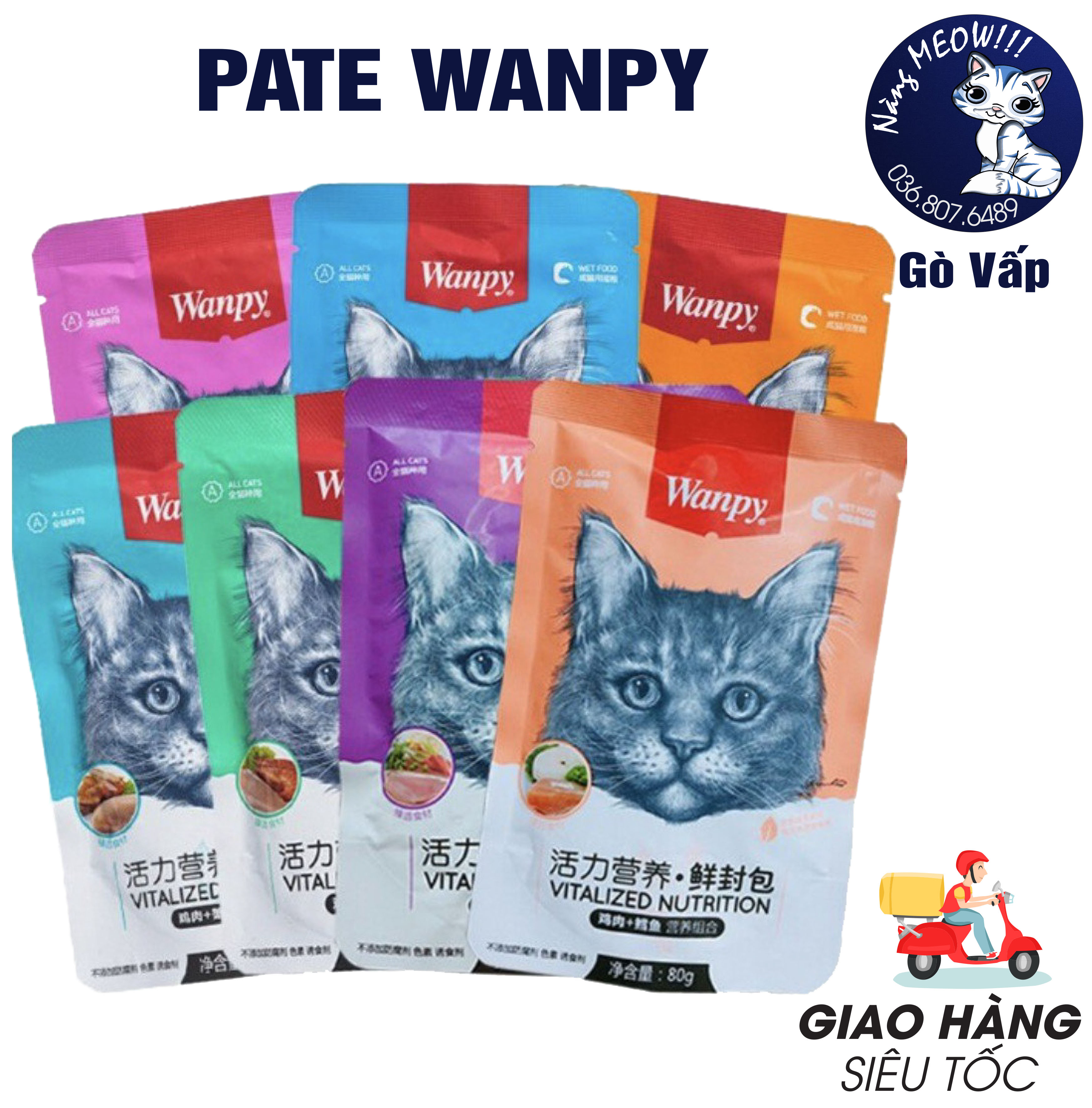 Pate Wanpy Thức ăn ướt cho mèo gói 80g