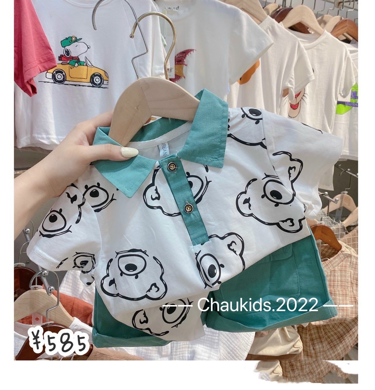 Bộ cộc tay cổ trụ cho bé 8-18kg