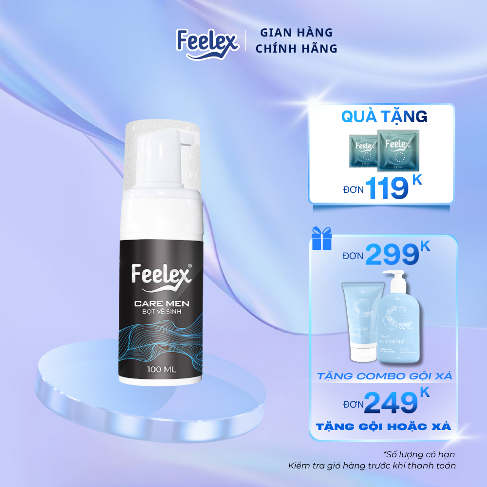 Bọt vệ sinh nam giới Feelex Care Men hương nước hoa nam tính, quyến rũ, mát lạnh, tiện dụng, chai 100ml