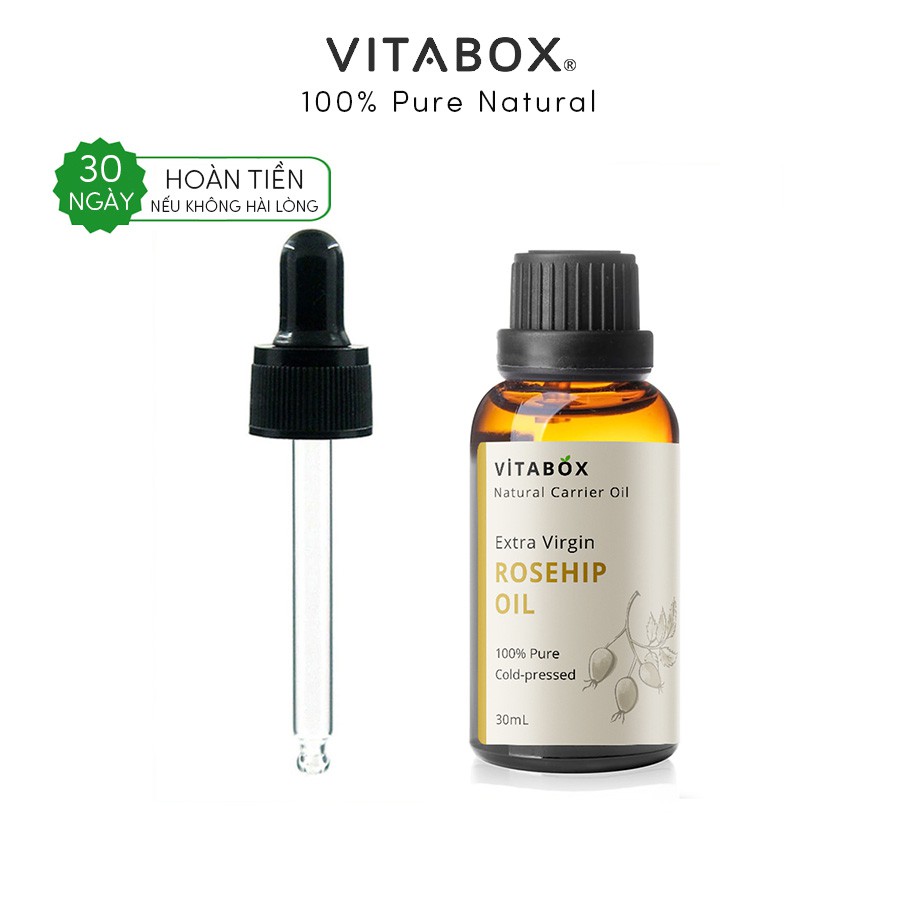 Dầu Nụ Tầm Xuân hữu cơ VITABOX Organic Rosehip oil - Ép Lạnh Nguyên Chất không tinh chế - Carrier Oil
