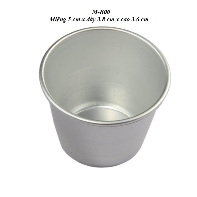 Combo 10 Khuôn cupcake nhôm nhập M-B00 kích thước miệng 5cm x đáy 3.8 cm x cao 3.6 cm
