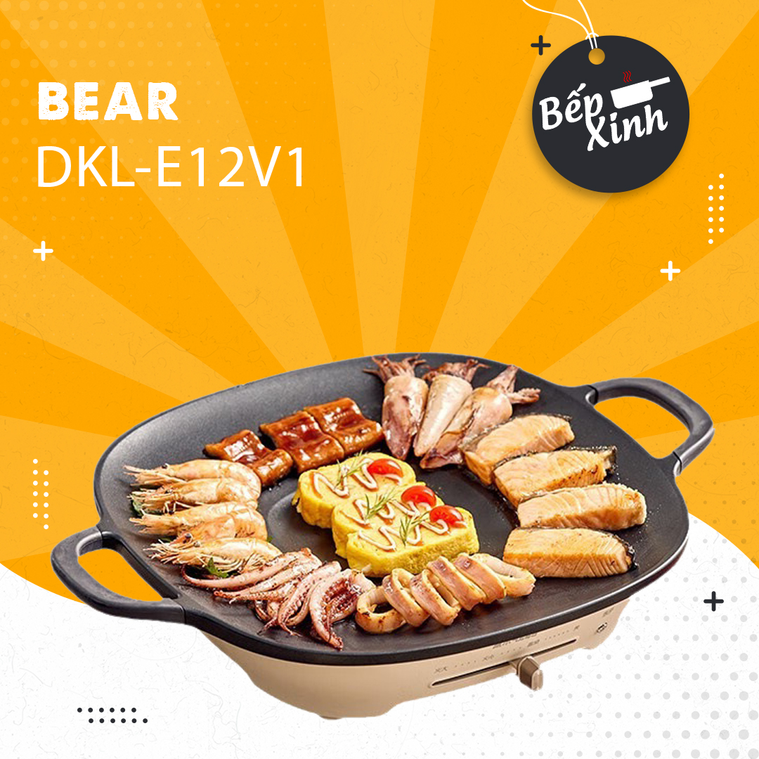 Bếp nướng điện Bear - 3 mức nhiệt - Chảo nướng điện Bear - Bếp chiên đa năng