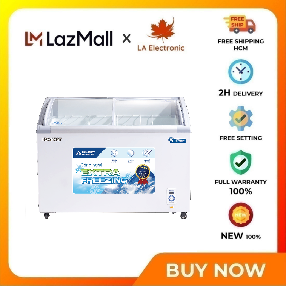 Hoa Phat Funiki Inverter display freezer with 1 compartment 2 wings HSF AD8451.C1 - Free shipping HCM - Modern design saves space, stores or supermarkets display ice cream, food frozen products and goods