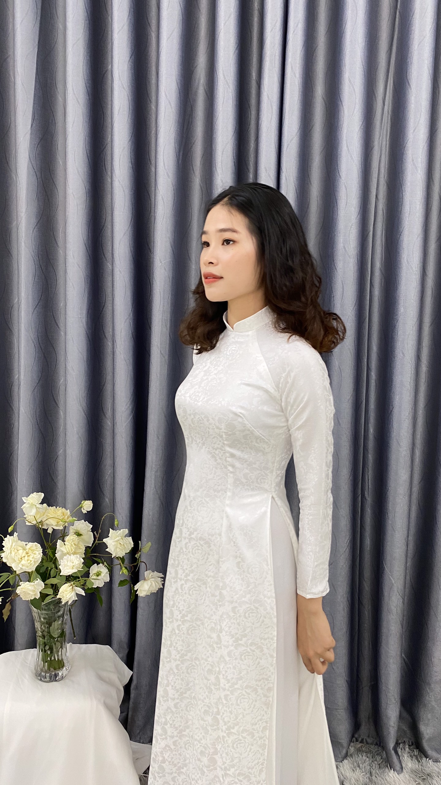 ÁO DÀI TRUYỀN THỐNG GẤM CAO CẤP 4 TÀ/ ÁO DÀI HỒNG HẠNH