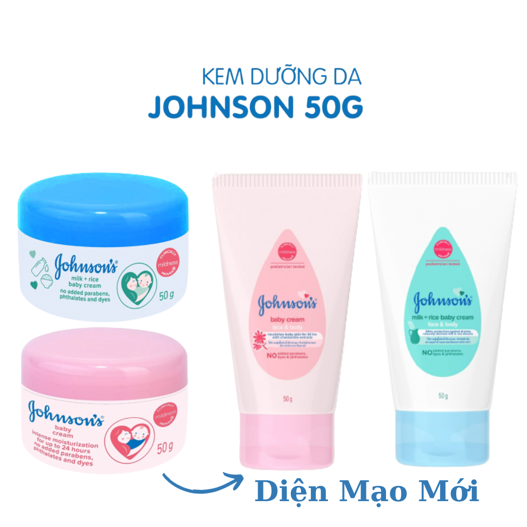 Kem dưỡng ẩm cho bé JOHNSON kem dưỡng da bé sơ sinh gohnson baby dưỡng da Milk Rice Cream 50g