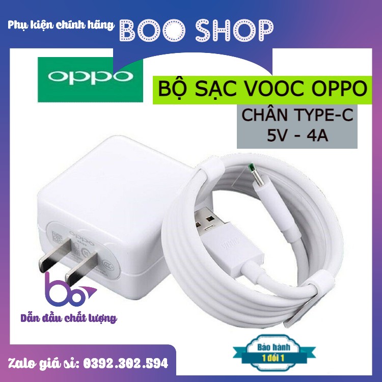[ CHÍNH HÃNG ] BỘ CỦ CÁP SẠC VOOC OPPO CHÂN TYPE-C 5V - 4A , BH 12 THÁNG