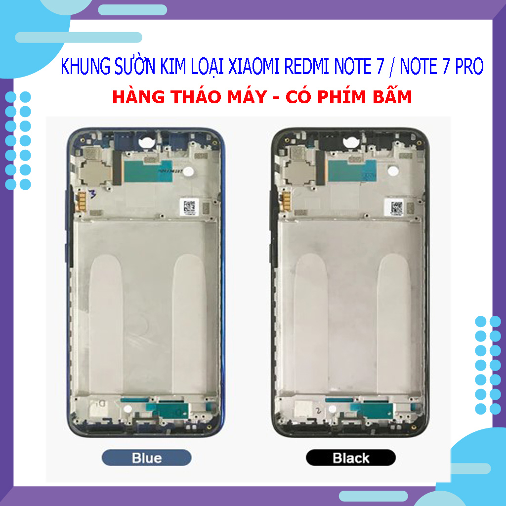 Khung sườn kim loại xiaomi redmi note 7 / note 7pro - hàng tháo máy - có phím bấm
