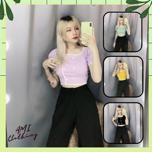 Áo crop top thun bozip nhiều màu