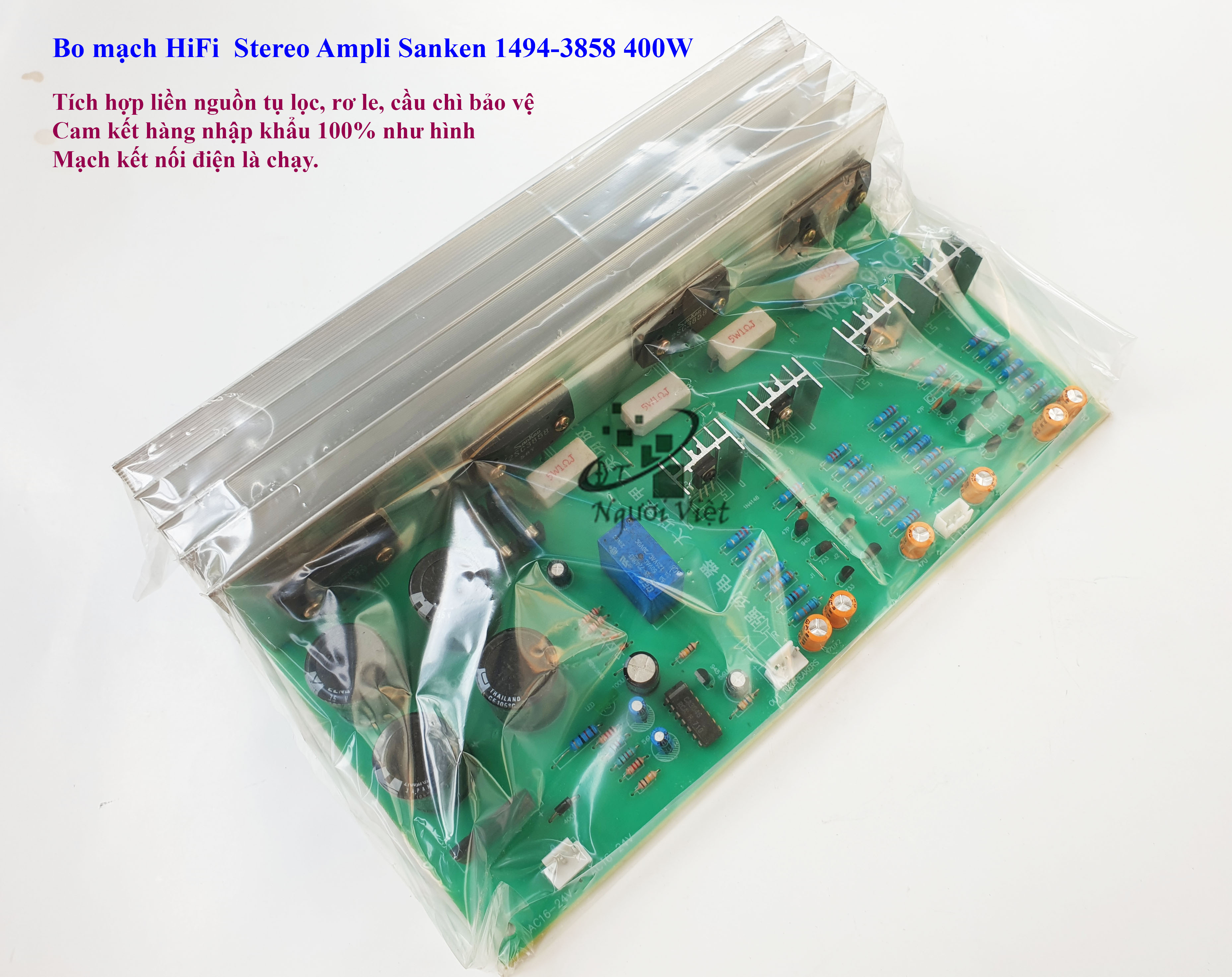 Bo mạch khuếch đại âm thanh audio ampli hifi stereo 4 sò sanken 1494-3858 400w