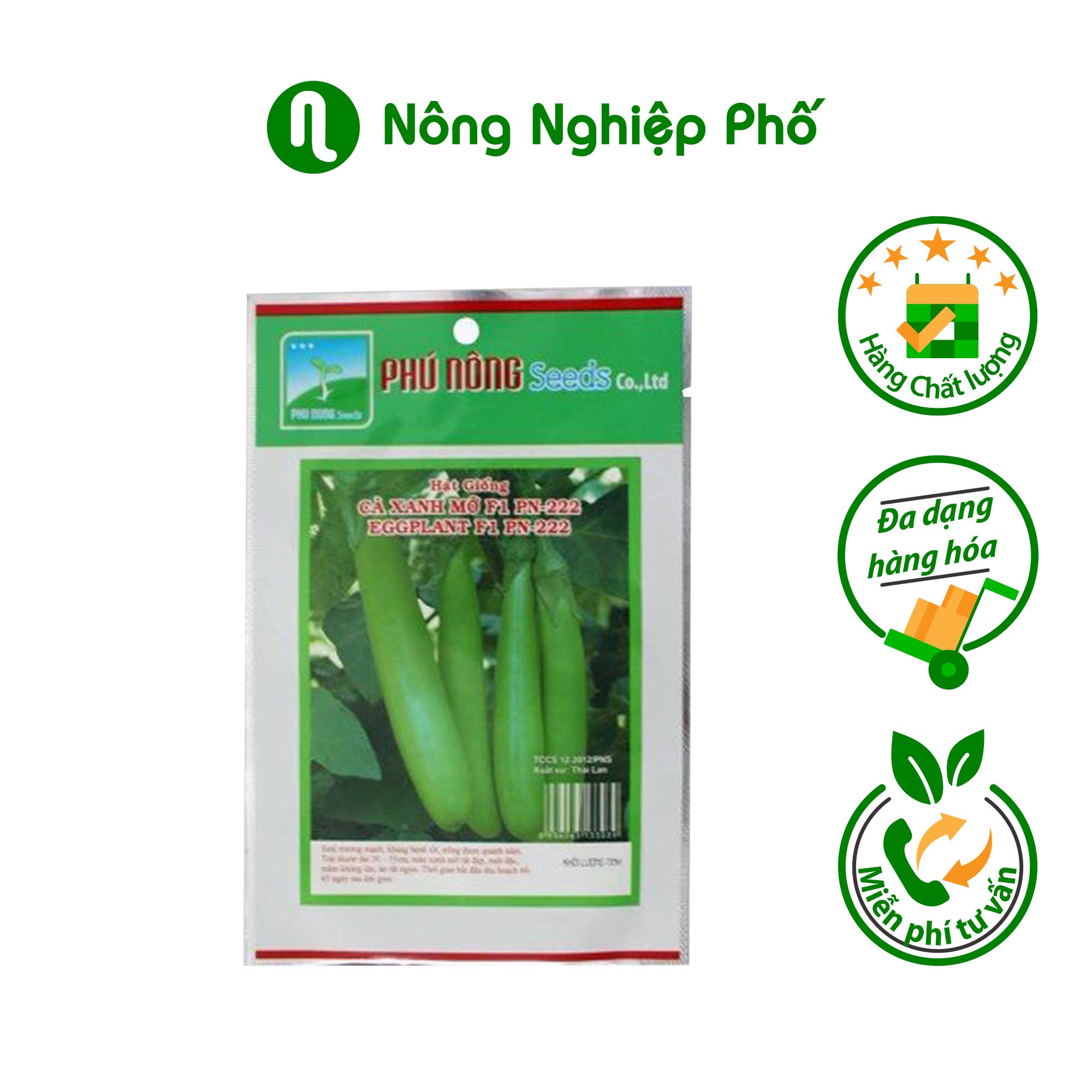 Hạt giống cà xanh mỡ phú nông - gói 0.2 gram - nông nghiệp phố