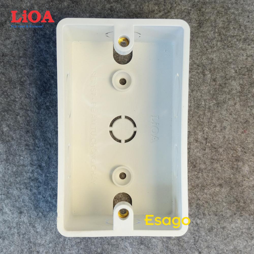 Đế âm đơn tự chống cháy LiOA dùng cho các mặt chữ nhật