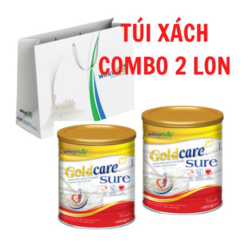 (TÚI 2 LON) Sữa bột Wincofood Goldcare Sure Dinh dưỡng đầy đủ và cân đối lon 850g (từ 30 tuổi trở lên)