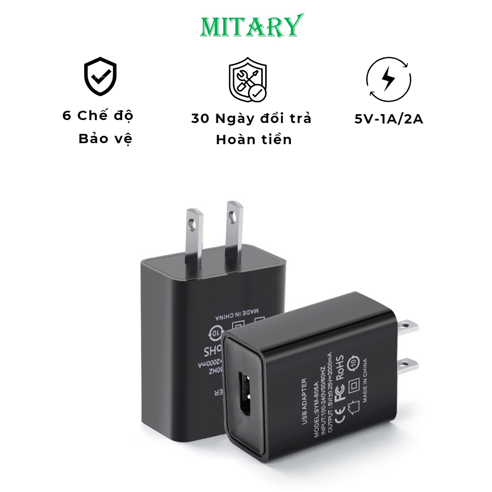 Củ sạc , cốc sạc , Adapter nguồn 5V-1A/2A cho điện thoại, máy nghe nhạc, camera , đèn led, vợt muỗi và các thiết bị điện tử khác