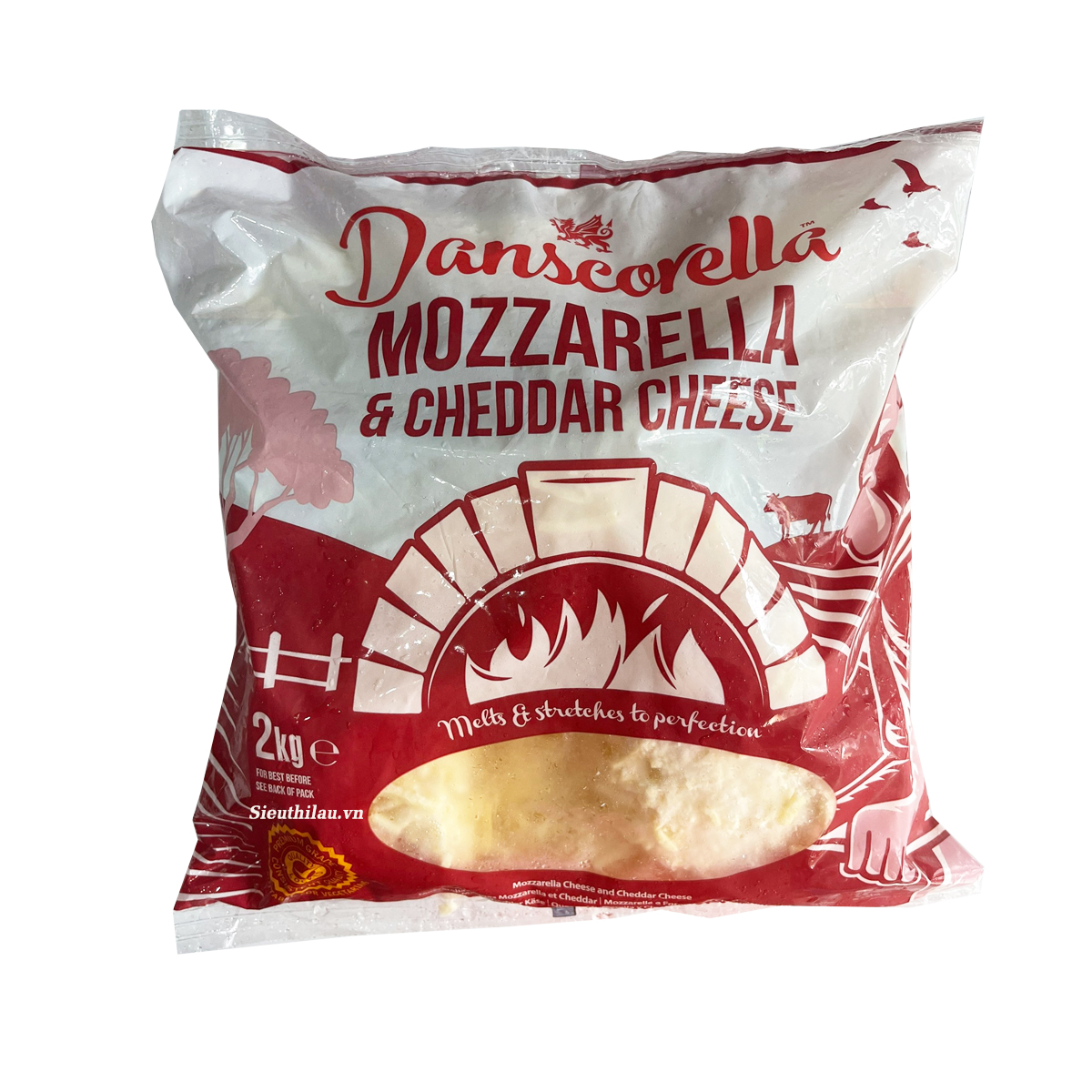 [Tokbokki Store] [HCM SHIP 2H] Phô Mai Mozzarella & Cheddar Bào Sợi Nhập Khẩu Anh 2kg