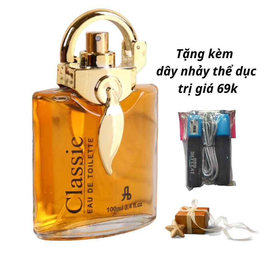 [FREESHIP + quà tặng ] Nước Hoa Classic  100ml Nước Hoa Nam Nữ Thơm Lâu Dầu Thơm Nam- Tinh Dầu Nước Hoa  Sang Trọng Lôi Cuốn  Bí Ẩn Tinh Tế- Tặng kèm dây nhảy thể dục cao cấp trị giá 69k cho chai full 100ml