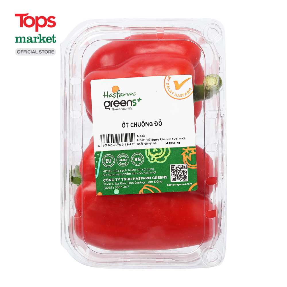 Ớt Chuông Đỏ Dalat Hasfarm Vietgap 400G
