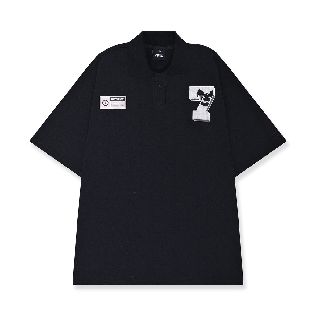 Áo Thun Polo N7 Newseven LOGO V1 phông tay lỡ nam nữ form rộng Local Brand