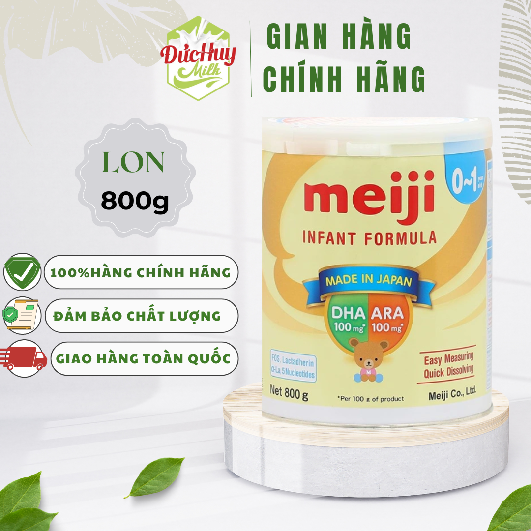 Sữa bột meiji nhập khẩu lon 800g loại 0-1 tuổi infant formula