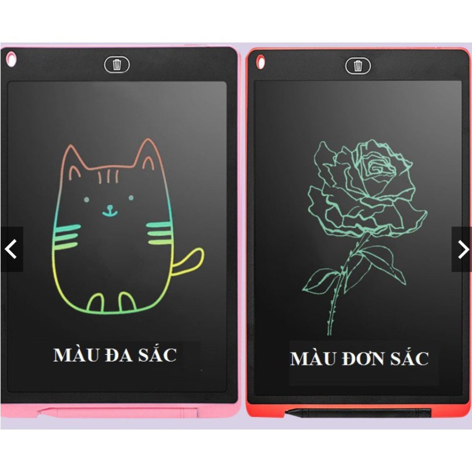 Bảng vẽ điện tử, bảng viết tự xóa thông minh cho bé màn hình LCD 8.5in, 10in, 12in đa màu, Bảo hành 12 tháng