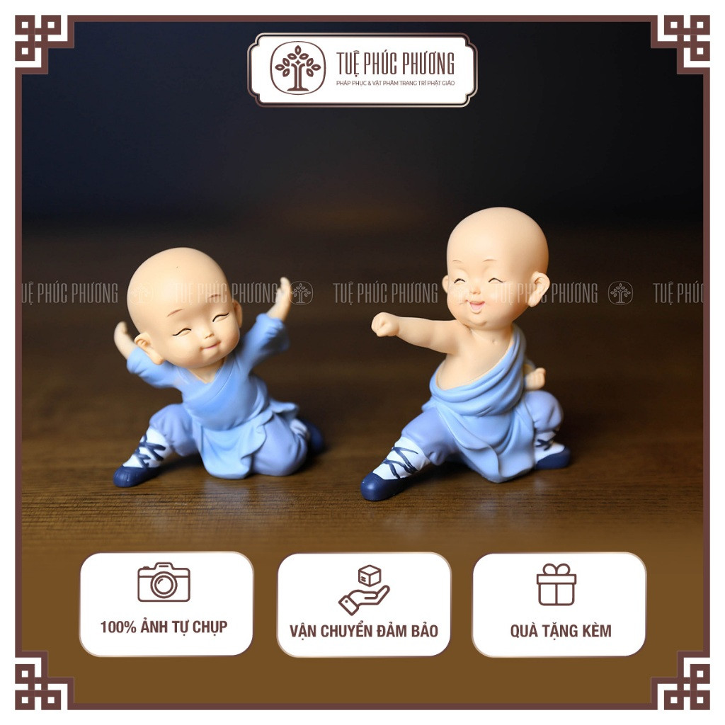 Bộ 2 tượng chú tiếu đánh võ đáng yêu