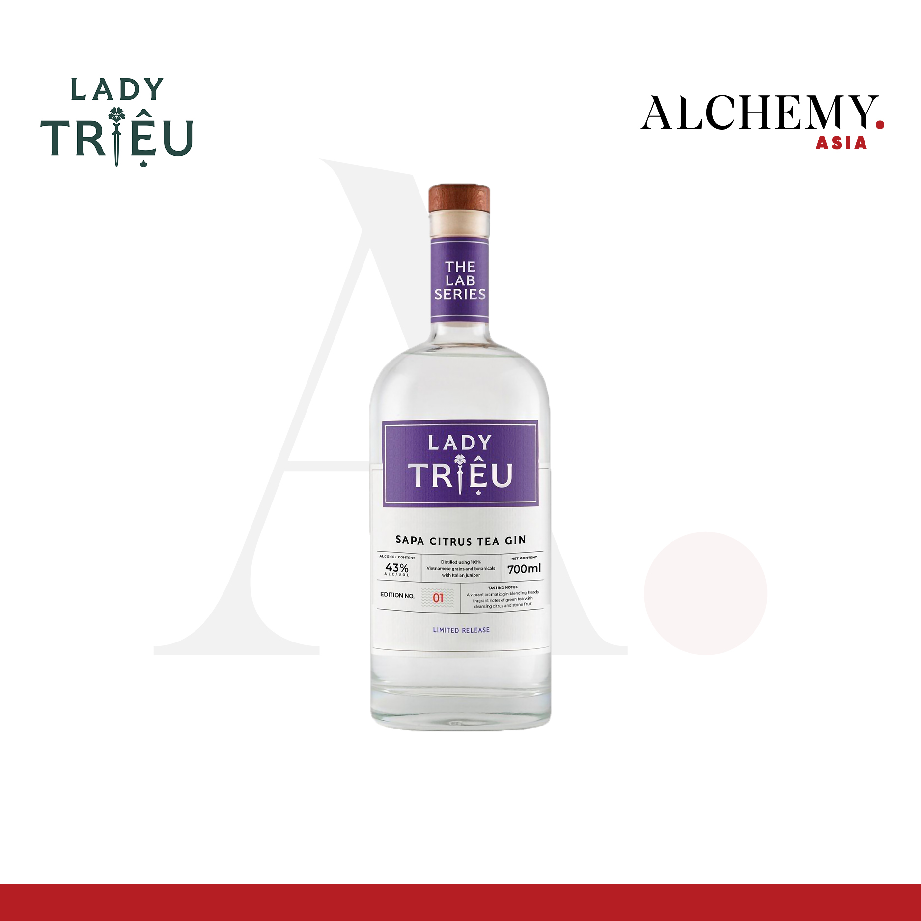 Rượu gin lady triệu sapa citrus tea 43% 700ml - 200ml