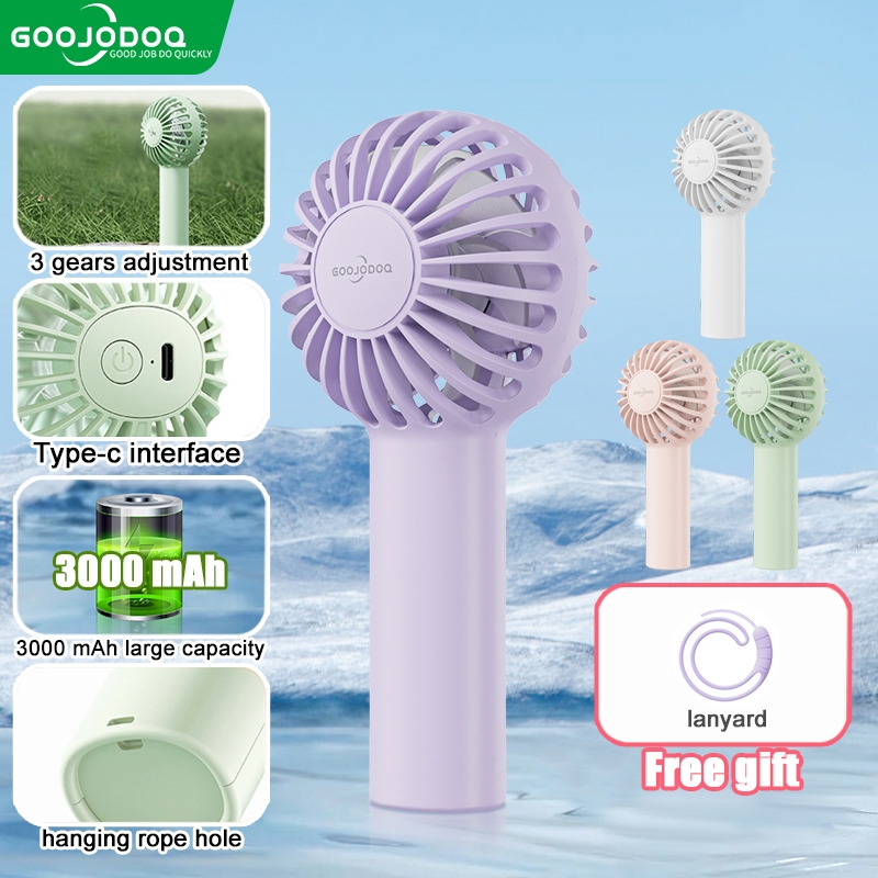 quạt mini sạc điện GOOJODOQ quạt cầm tay mini tích điện sạc USB,tiện lợi, quạt usb,Thích hợp cho công việc và trường học