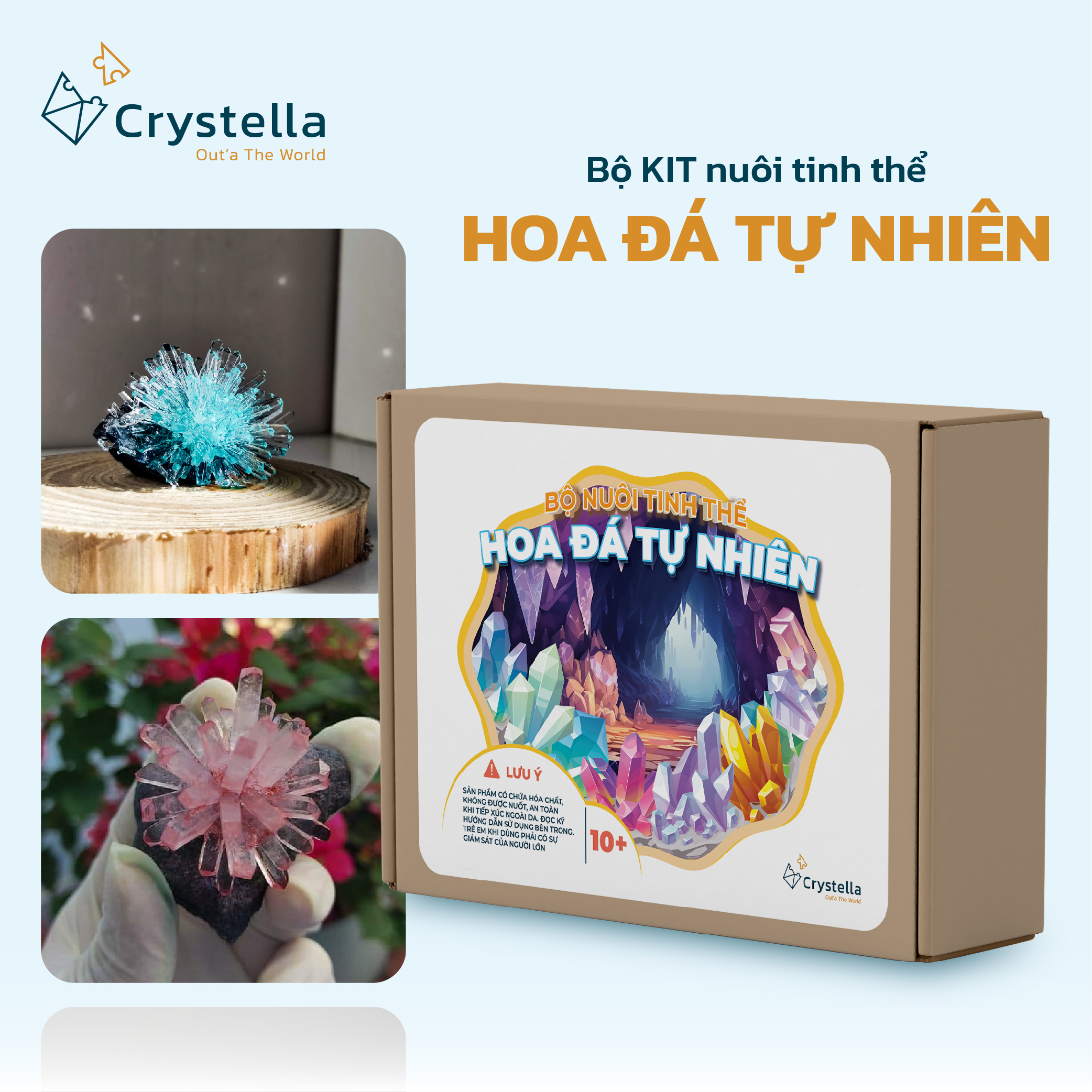 Bộ nuôi tinh thể mô phỏng hoa đá tự nhiên - kdp - crystella