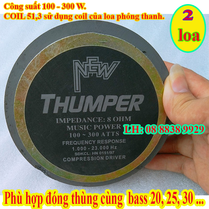 LOA TREBLE KÈN THUMPER CÔN 51MM - TỪ 120MM - GIÁ 2 CHIẾC