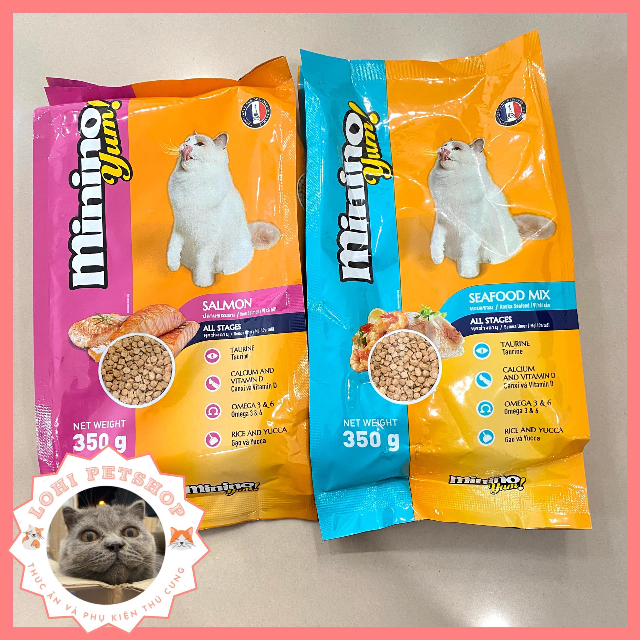 Thức ăn hạt minino yum 350gr cho mèo