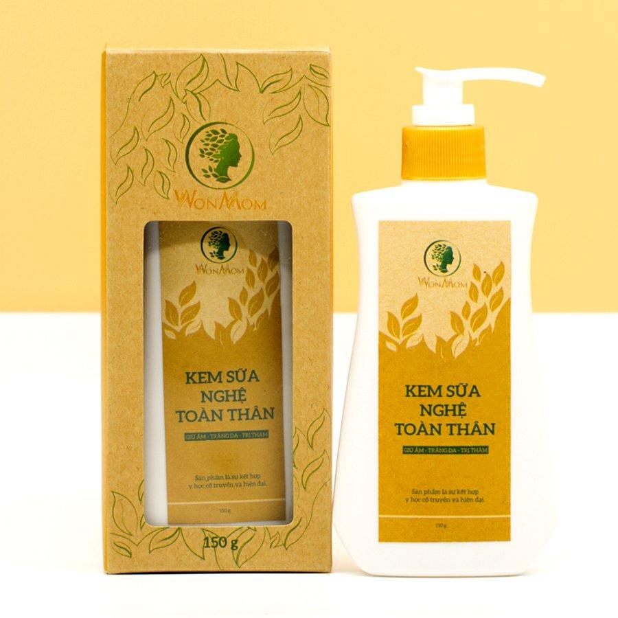 Kem sữa nghệ toàn thân wonmom 150g dưỡng da mềm mịn trắng hồng cho mẹ bầu và sau sinh