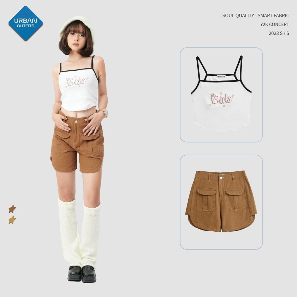 Quần short kaki nữ túi hộp qsk001 urban outfits / esmée